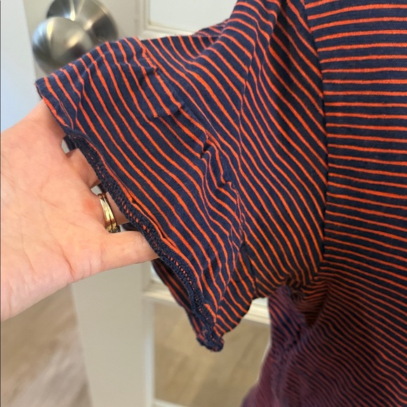 Old Navy Striped Short Sleeve Top with Ruffle Sleeves, Size XS - Picture 3 of 8